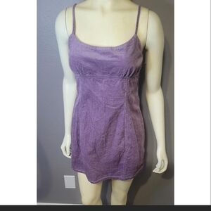 Purple Corduroy Mini Dress